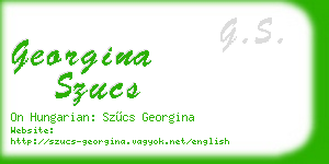 georgina szucs business card
